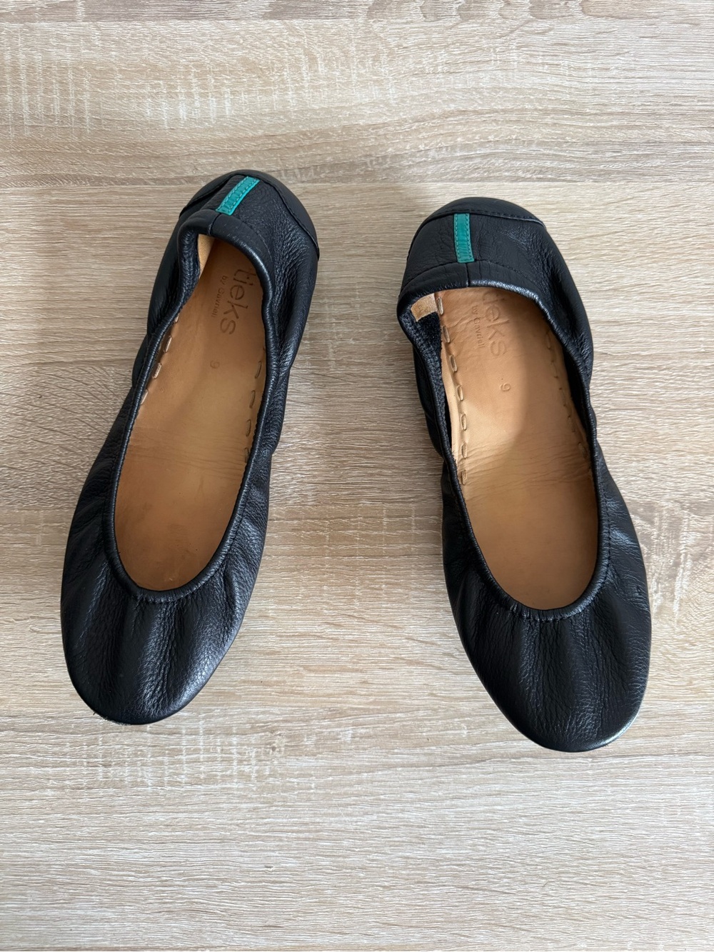 Tieks Black Leather Ballet Flats Size 9 - Picture 6 of 10